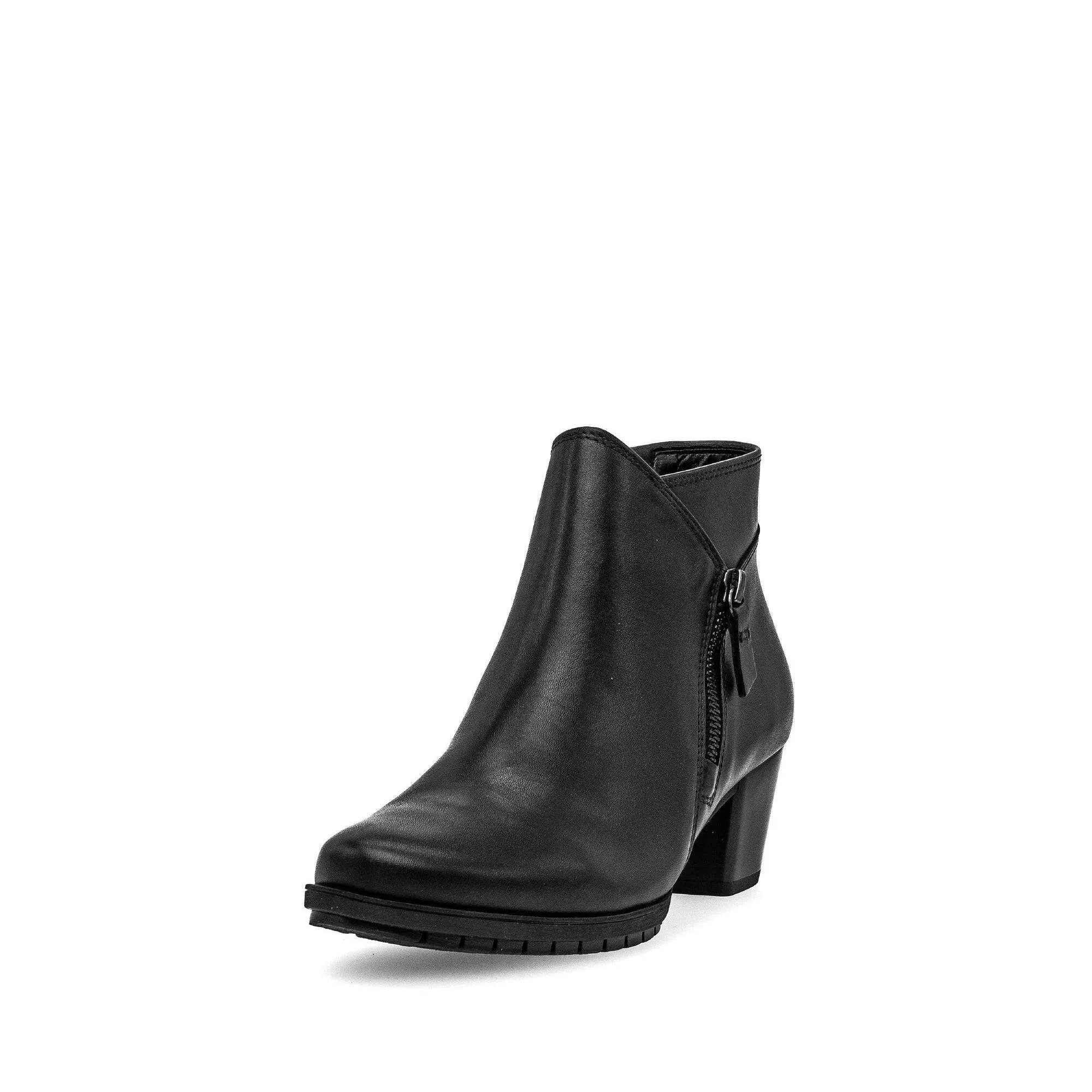 Gabor Olivetti 56.603.57 Ladies Black Wide Leather Side Zip Ankle Boots