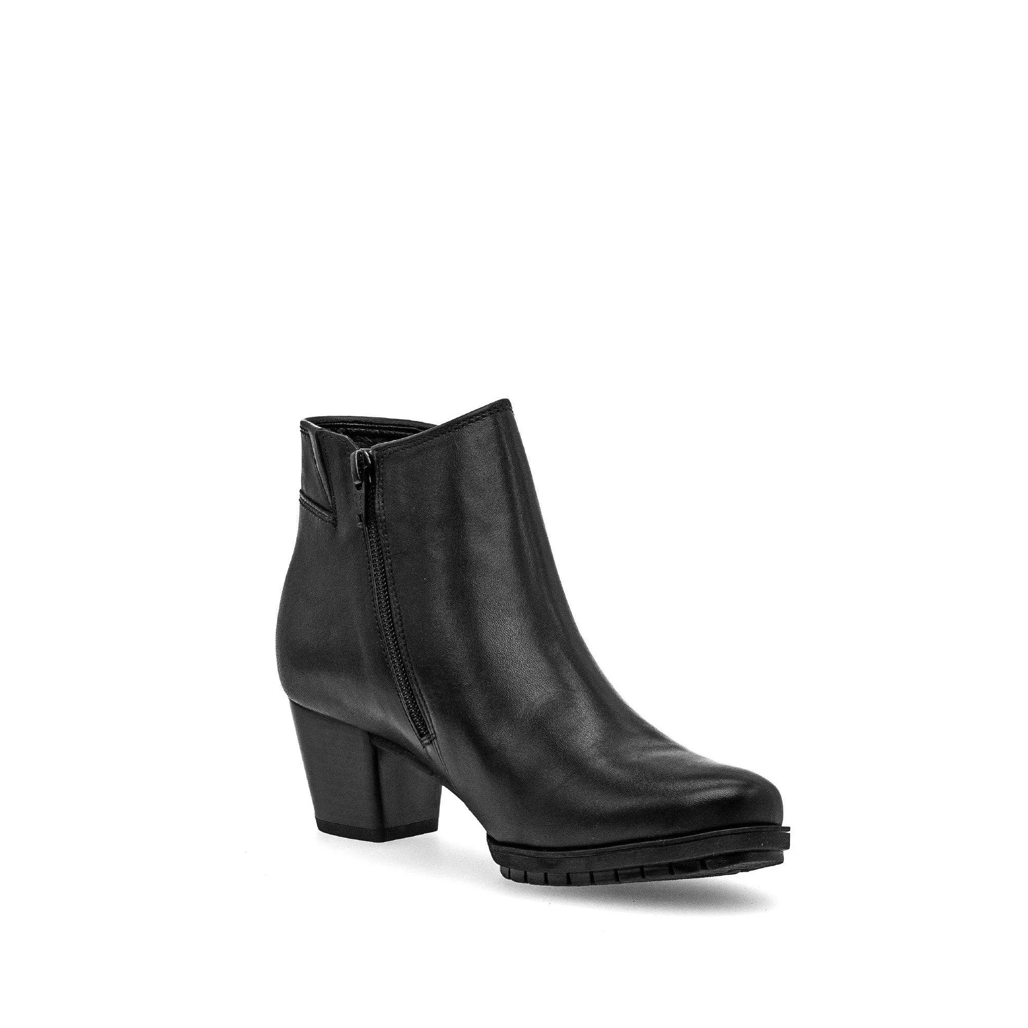 Gabor Olivetti 56.603.57 Ladies Black Wide Leather Side Zip Ankle Boots