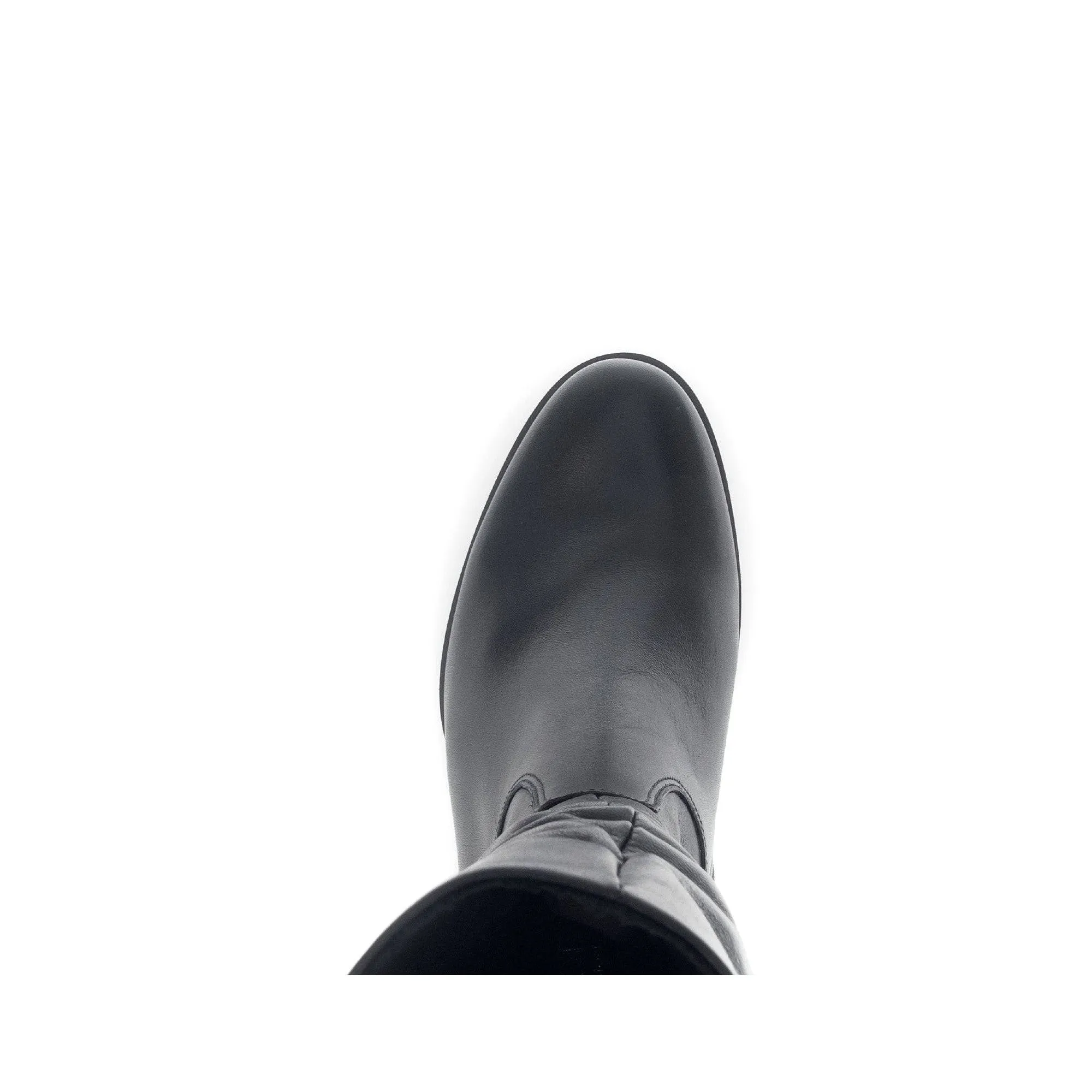 Gabor Oslo 56.606.57 Ladies Black Wide Leather Side Zip Mid-Calf Boots