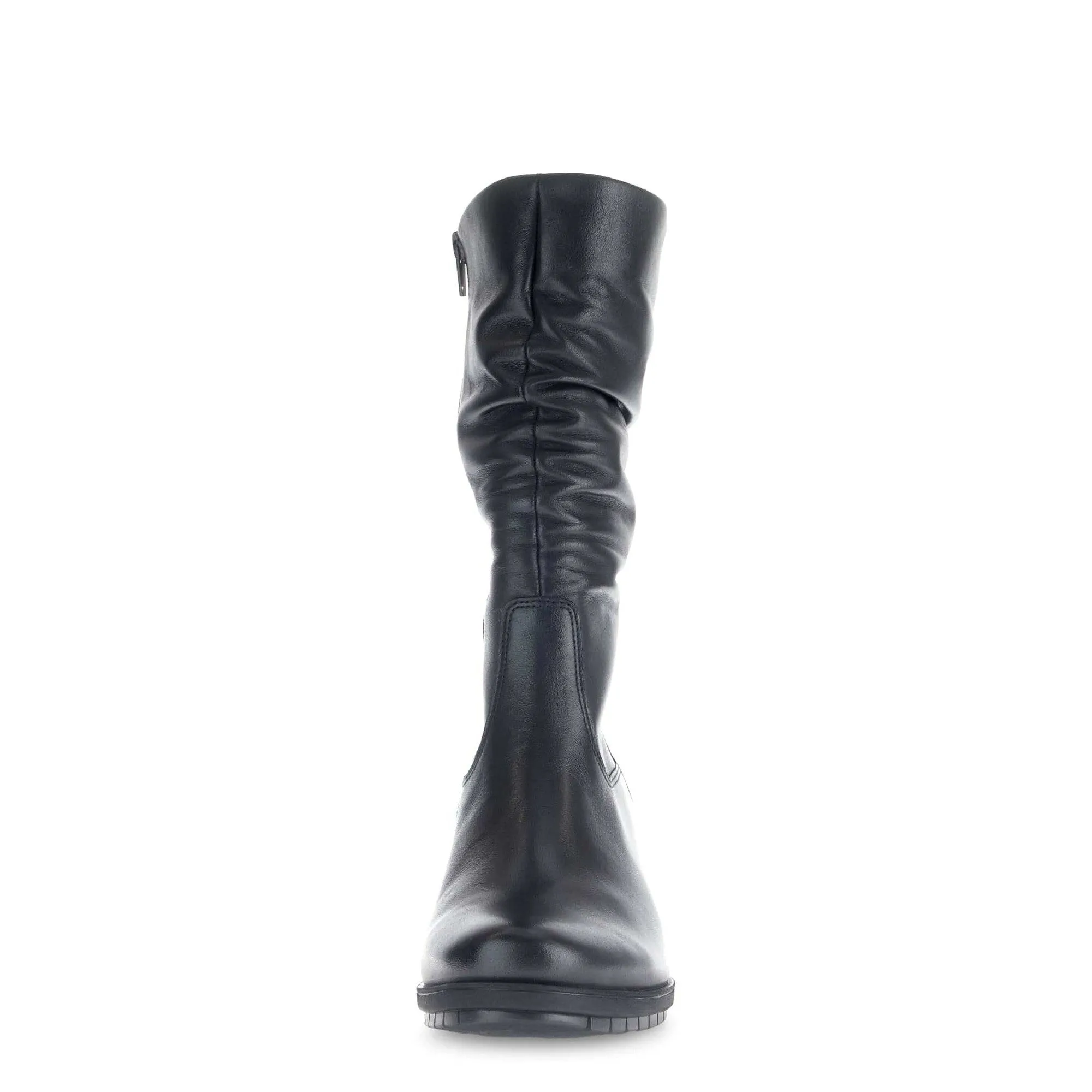 Gabor Oslo 56.606.57 Ladies Black Wide Leather Side Zip Mid-Calf Boots
