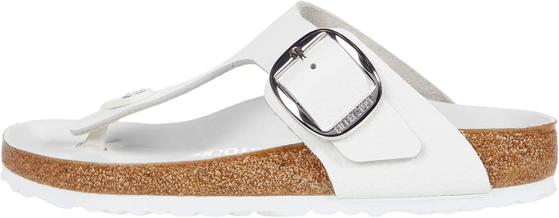 Gizeh Big Buckle Slippers - Leather Birkenstock, white leather