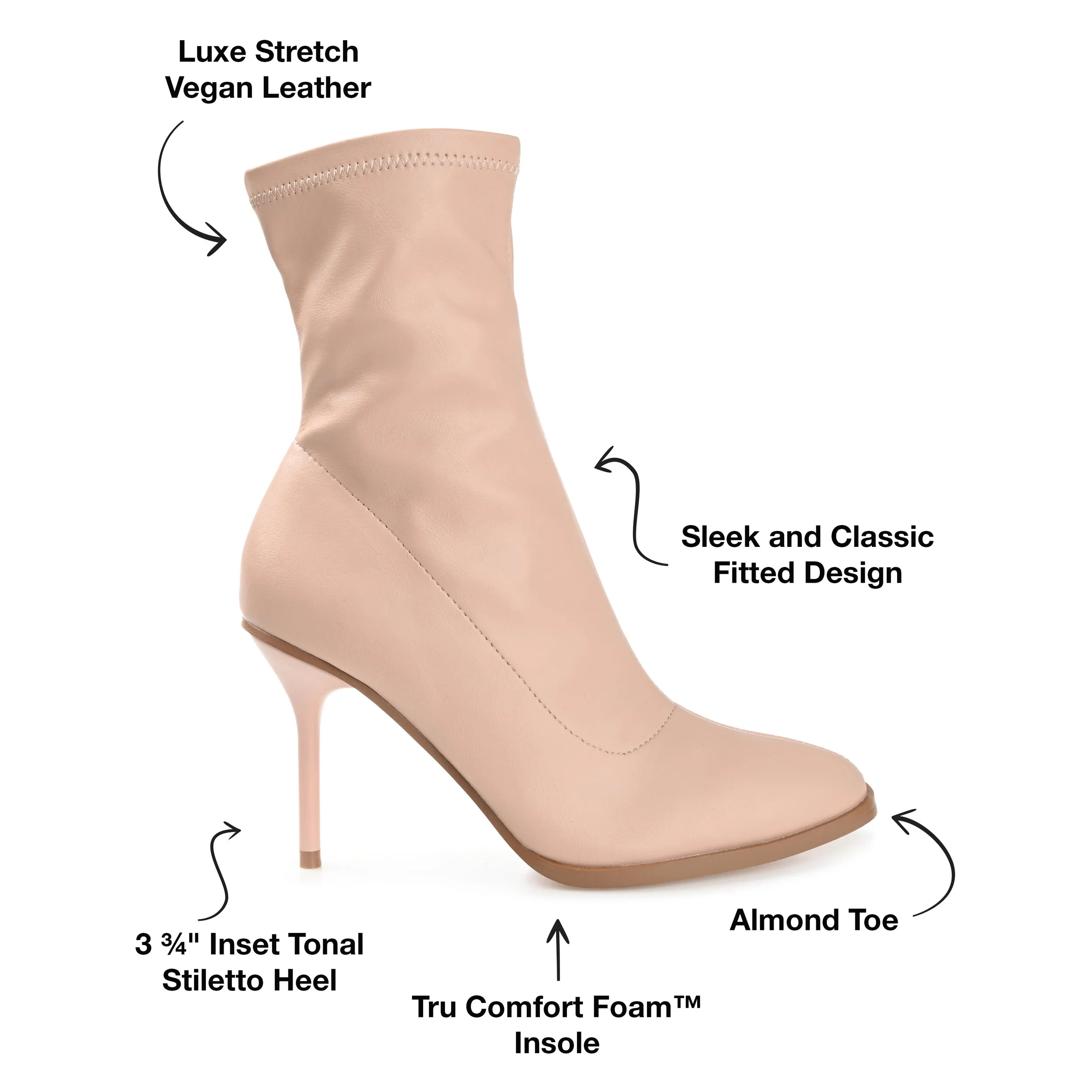 GIZZEL PULL ON BOOTIES IN FAUX LEATHER