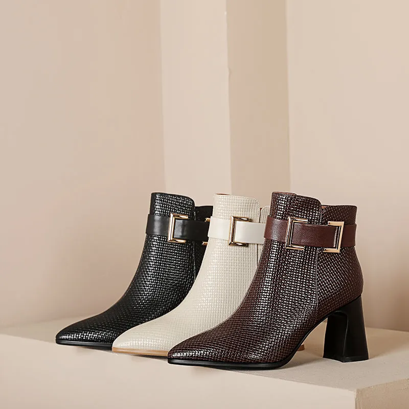 Izzy Pointed Toe Brown Heeled Boots