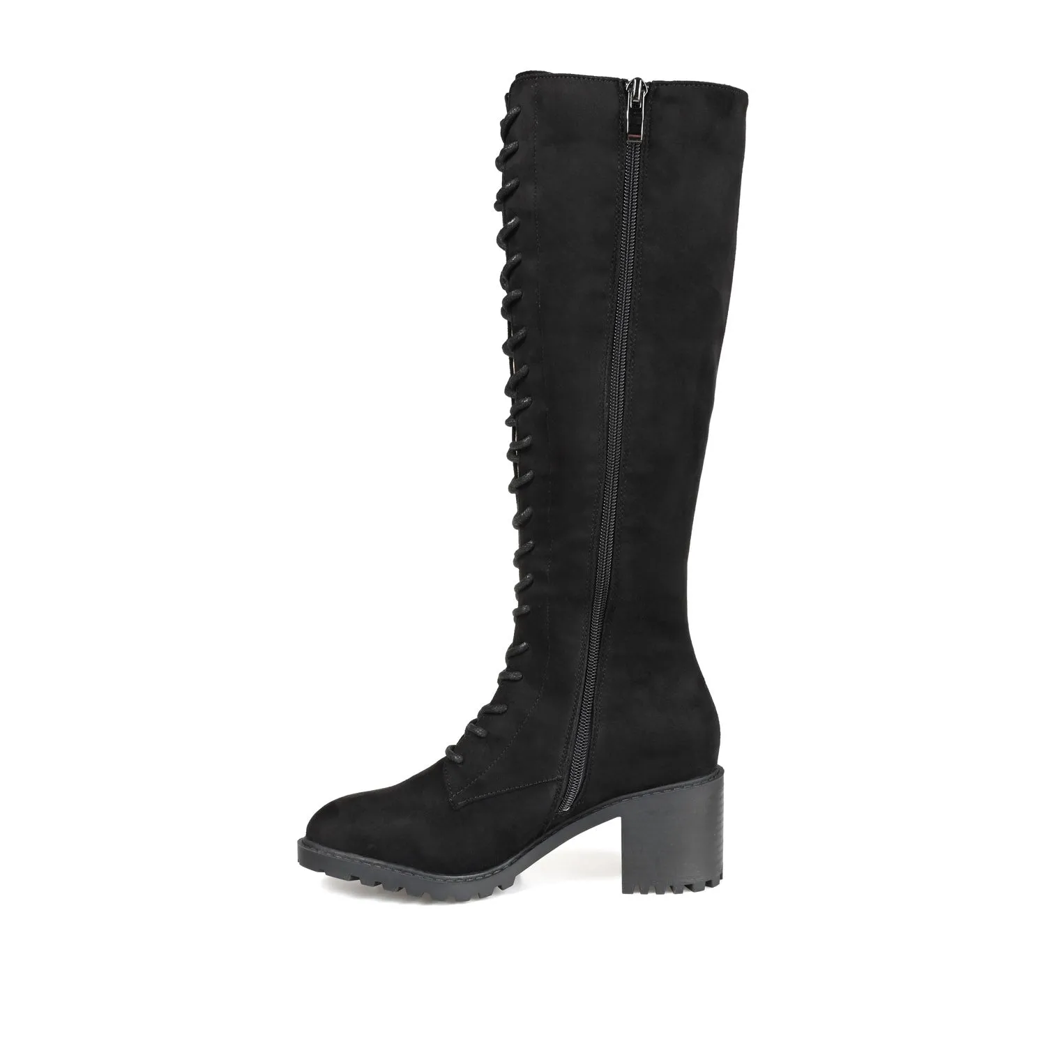 JENICCA LACE-UP BOOTS IN WIDE CALF