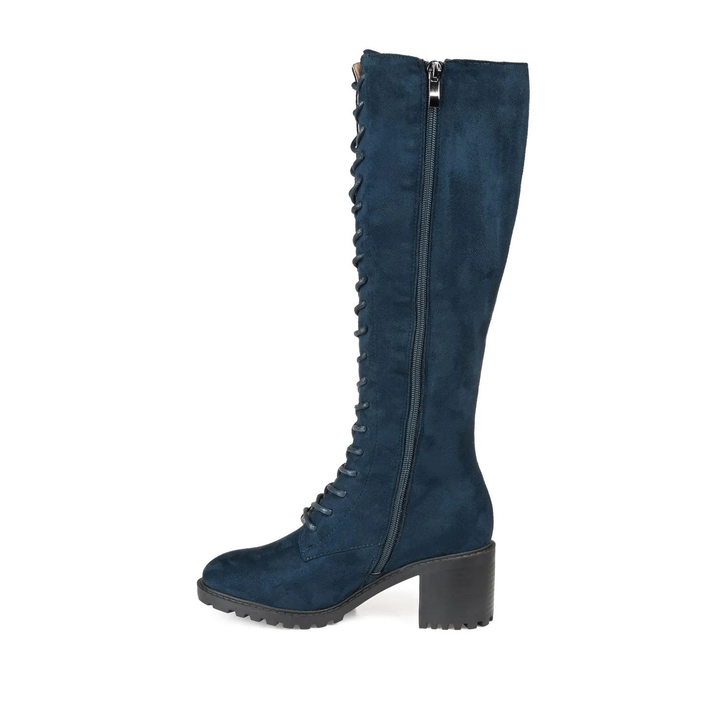JENICCA LACE-UP BOOTS IN WIDE CALF