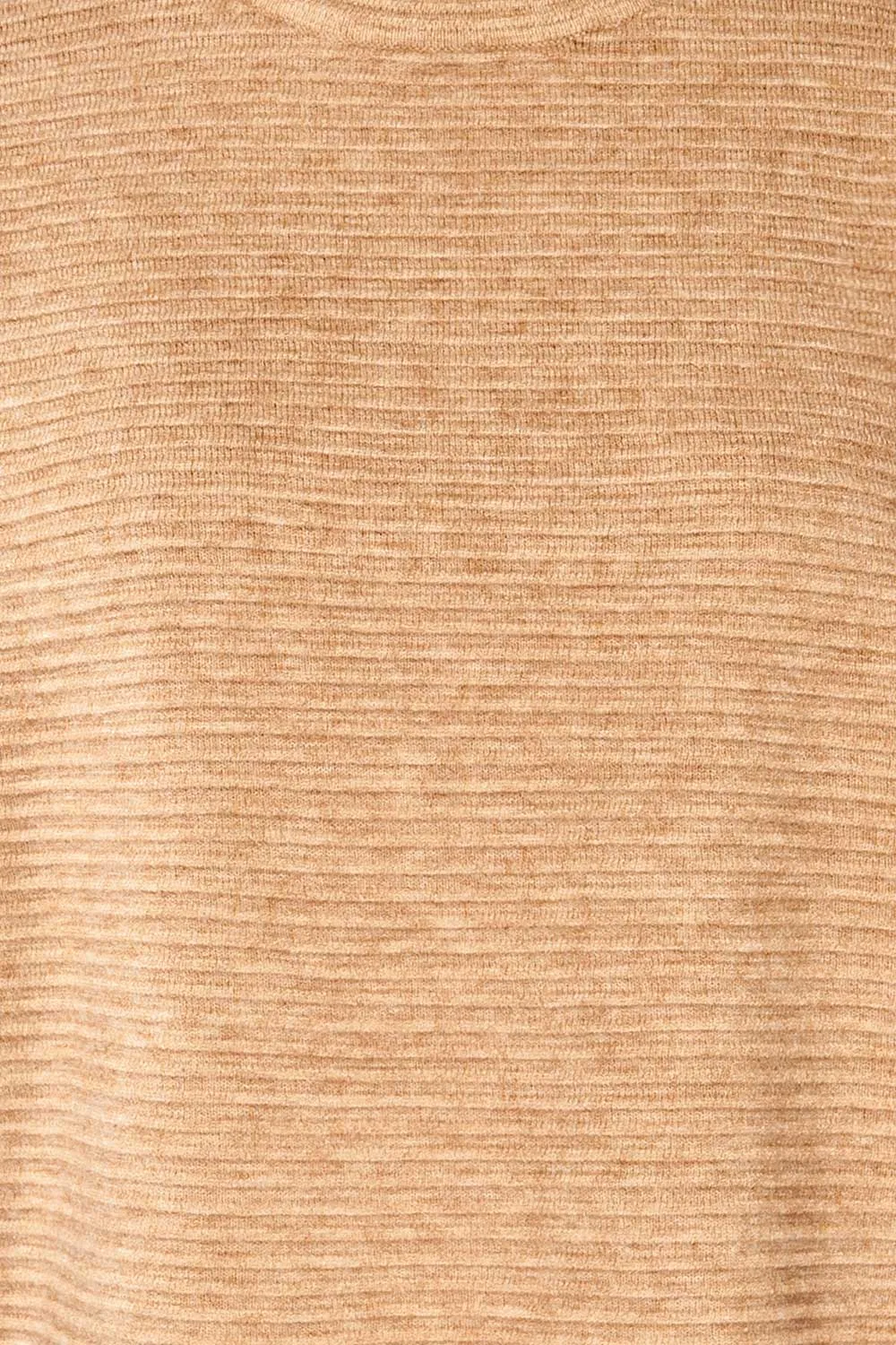Knares Beige | Ribbed Round Collar Sweater