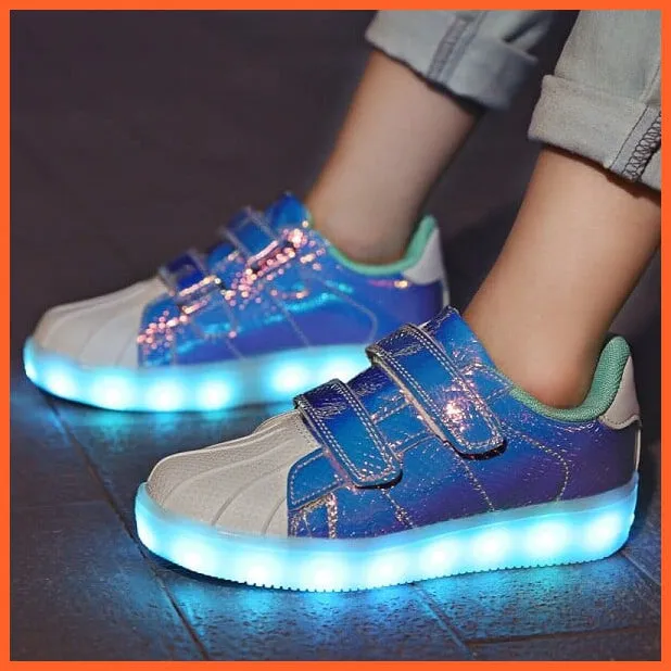 Led Usb Charging Glowing Sneakers For Children