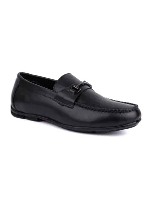 Men Black Basket Weave Textured Driving Shoes