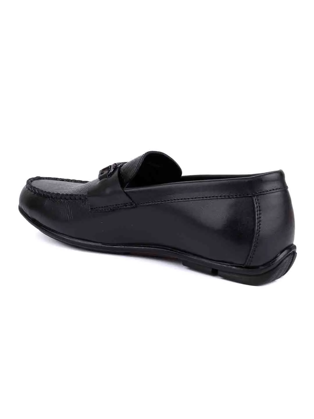 Men Black Basket Weave Textured Driving Shoes