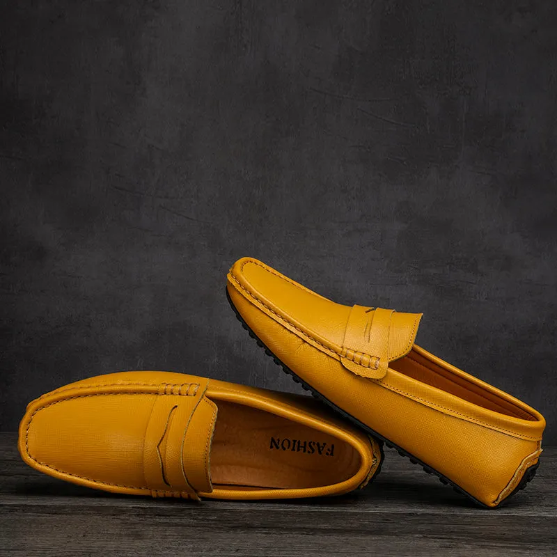Men's Genuine Leather Plain Driving Moccasins