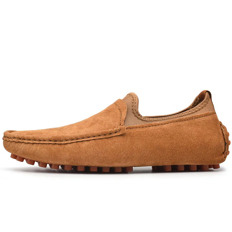 Men's Nubuck Driving Moccasins Elastic