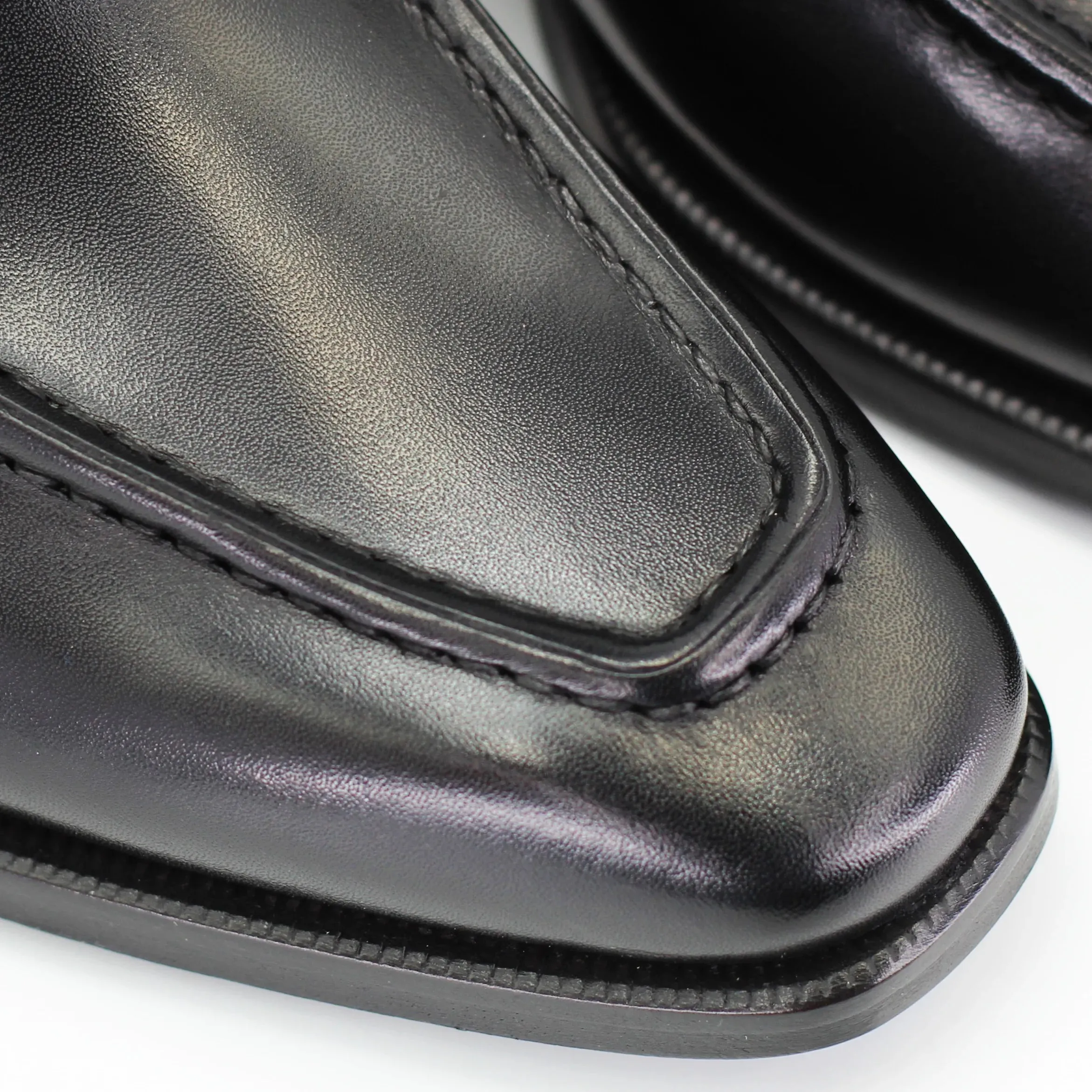 Men's pointed moccasin in calf leather nero (BRU8731)