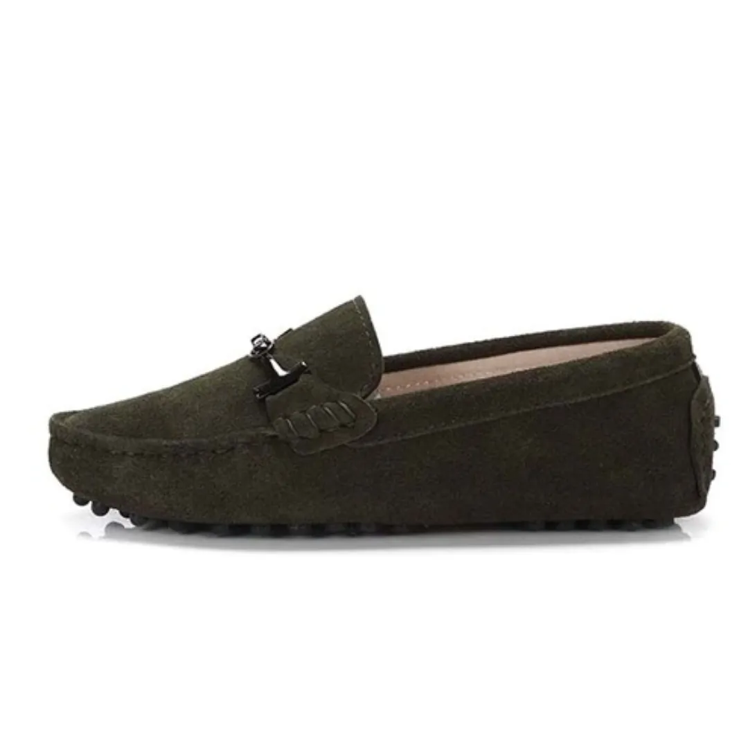 Nayah Women's Leather Driving Black Loafer