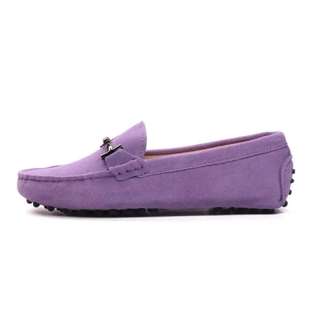 Nayah Women's Leather Driving Black Loafer