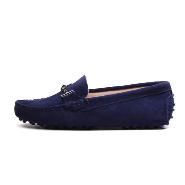 Nayah Women's Leather Driving Black Loafer
