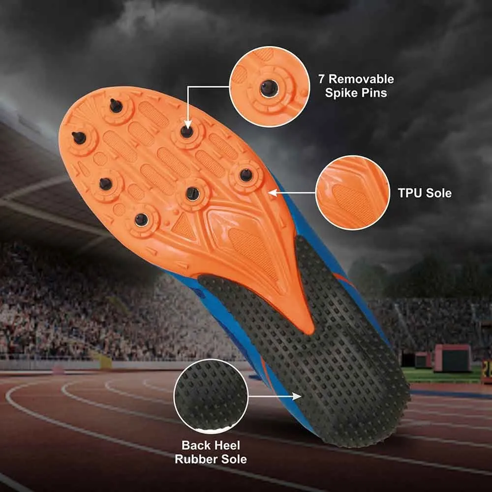 Nivia Spirit Running Spikes Track & Field Shoes Blue