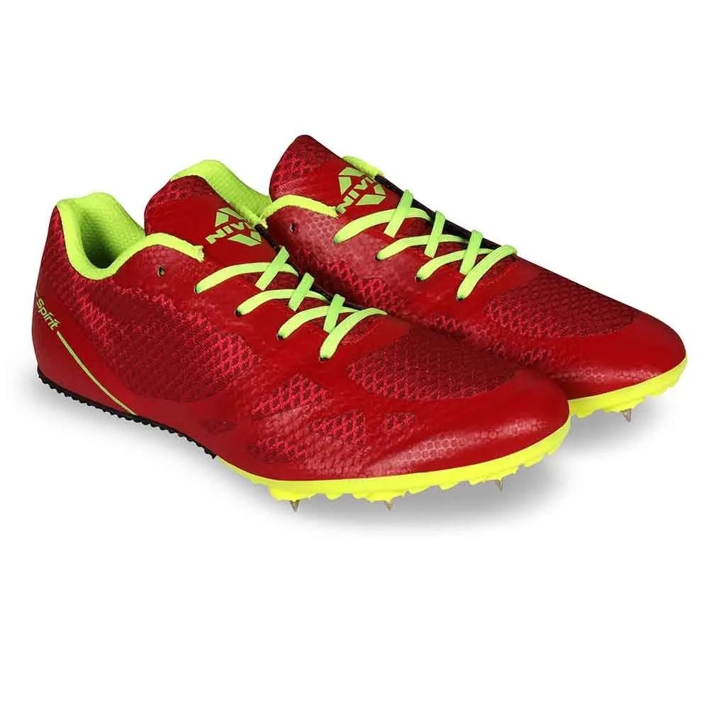 Nivia Spirit Running Spikes Track & Field Shoes Red