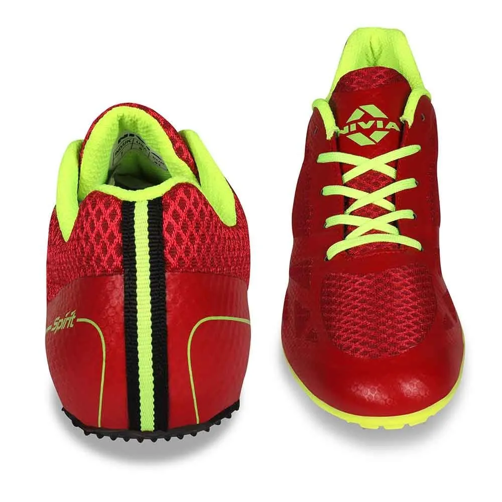 Nivia Spirit Running Spikes Track & Field Shoes Red