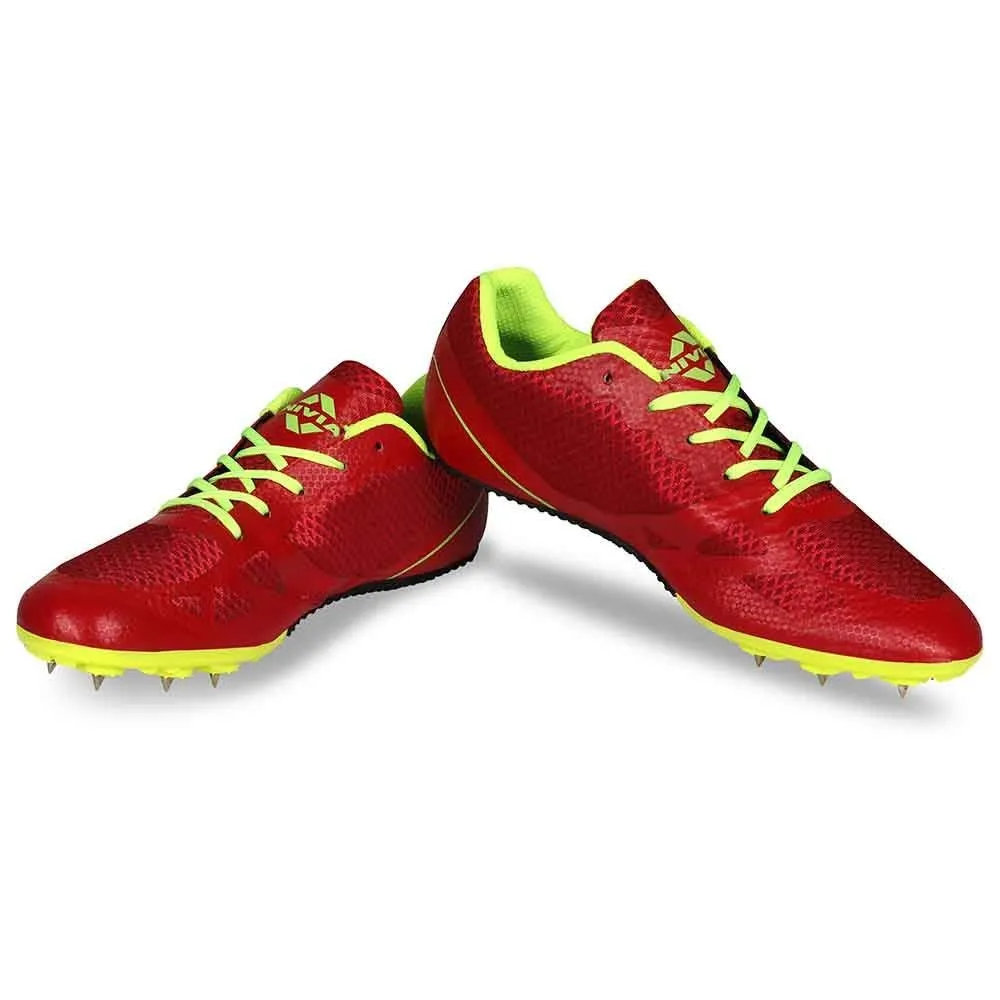 Nivia Spirit Running Spikes Track & Field Shoes Red
