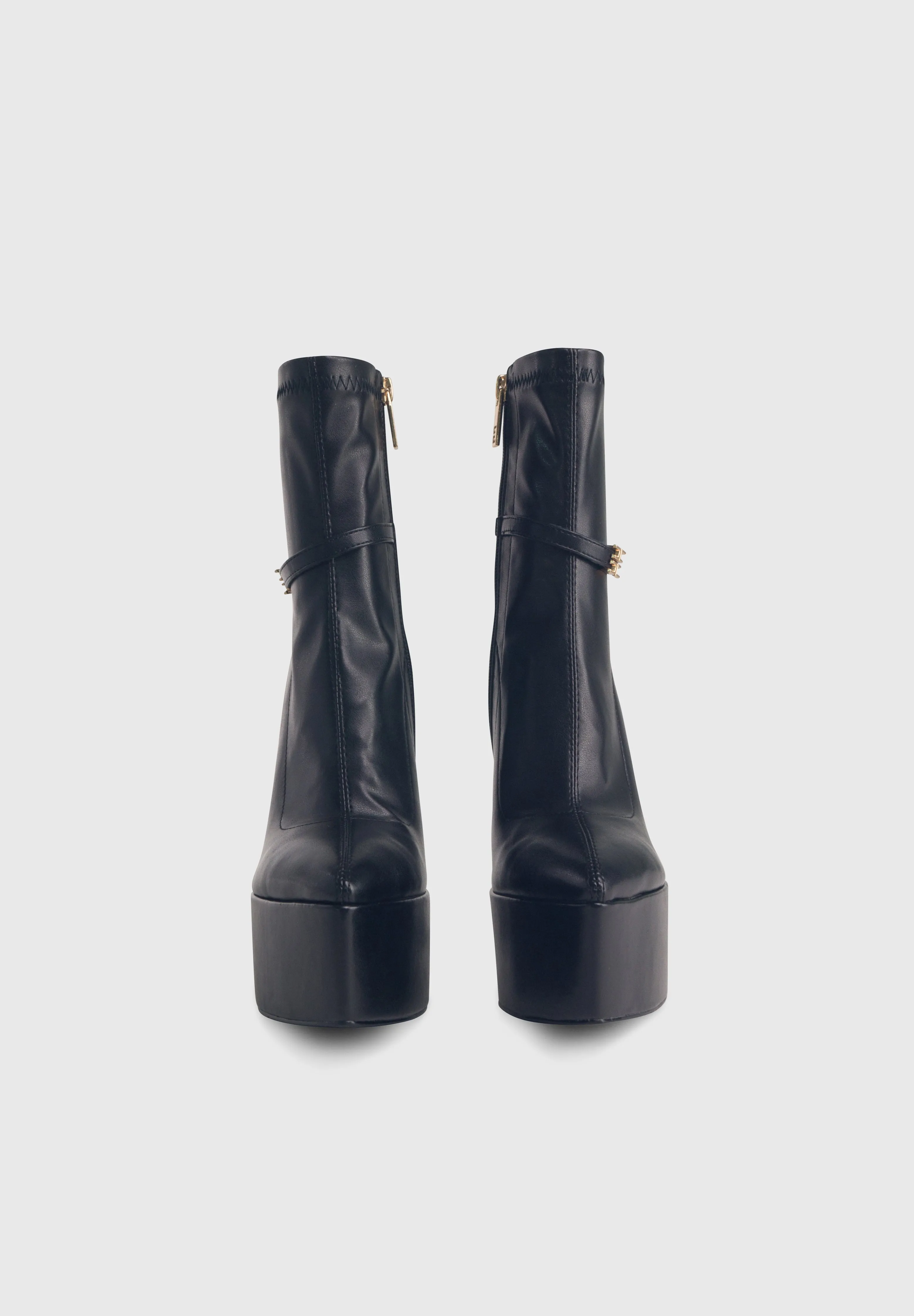 OPHELIA Black - High platform pointy socks heeled boots