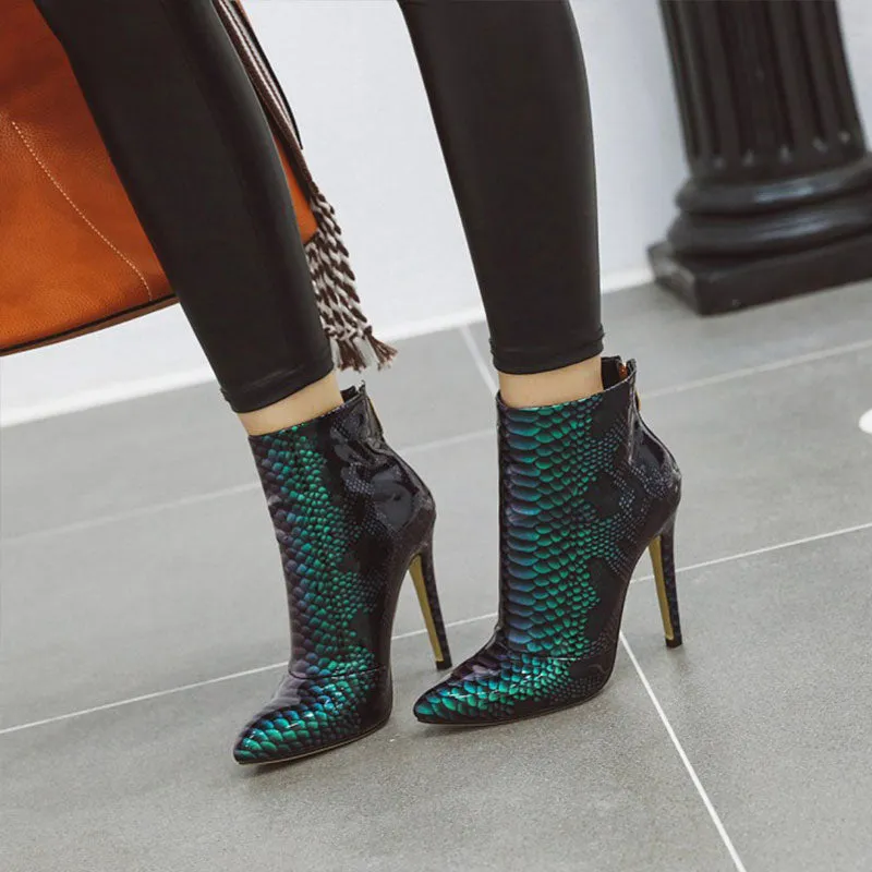 QIQI Women's 11.5cm Heel Rubber Sole Heels Jazz Dance Heeled Boots