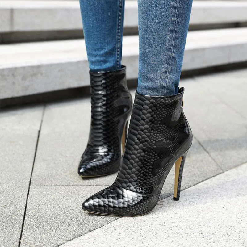 QIQI Women's 11.5cm Heel Rubber Sole Heels Jazz Dance Heeled Boots