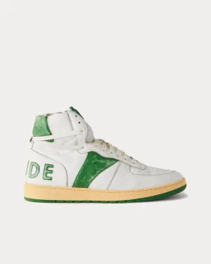 Rhecess Sky Suede-Trimmed Leather White / Green High Top Sneakers