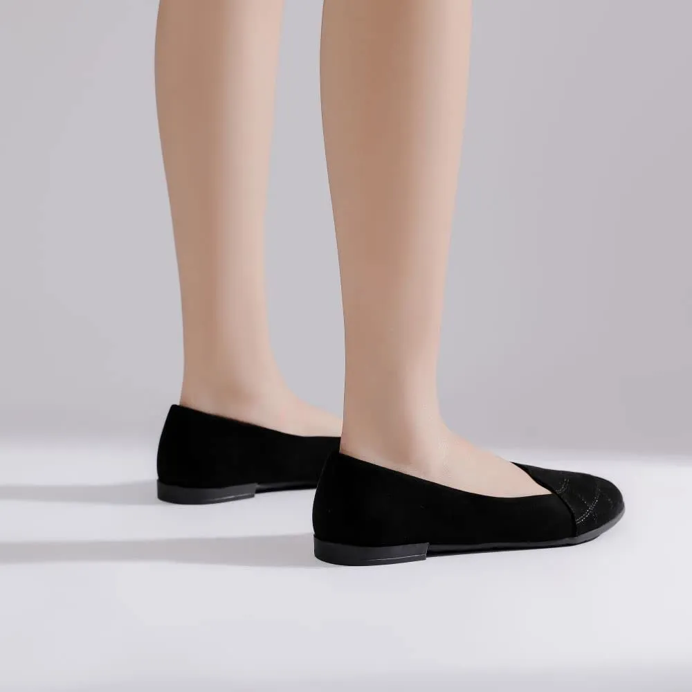 Saidoteto Women's Flats Dress Shoes Pointed Toe Comfortable Ballet Flat Dressy Shoes. Black Size 7.5 W220408