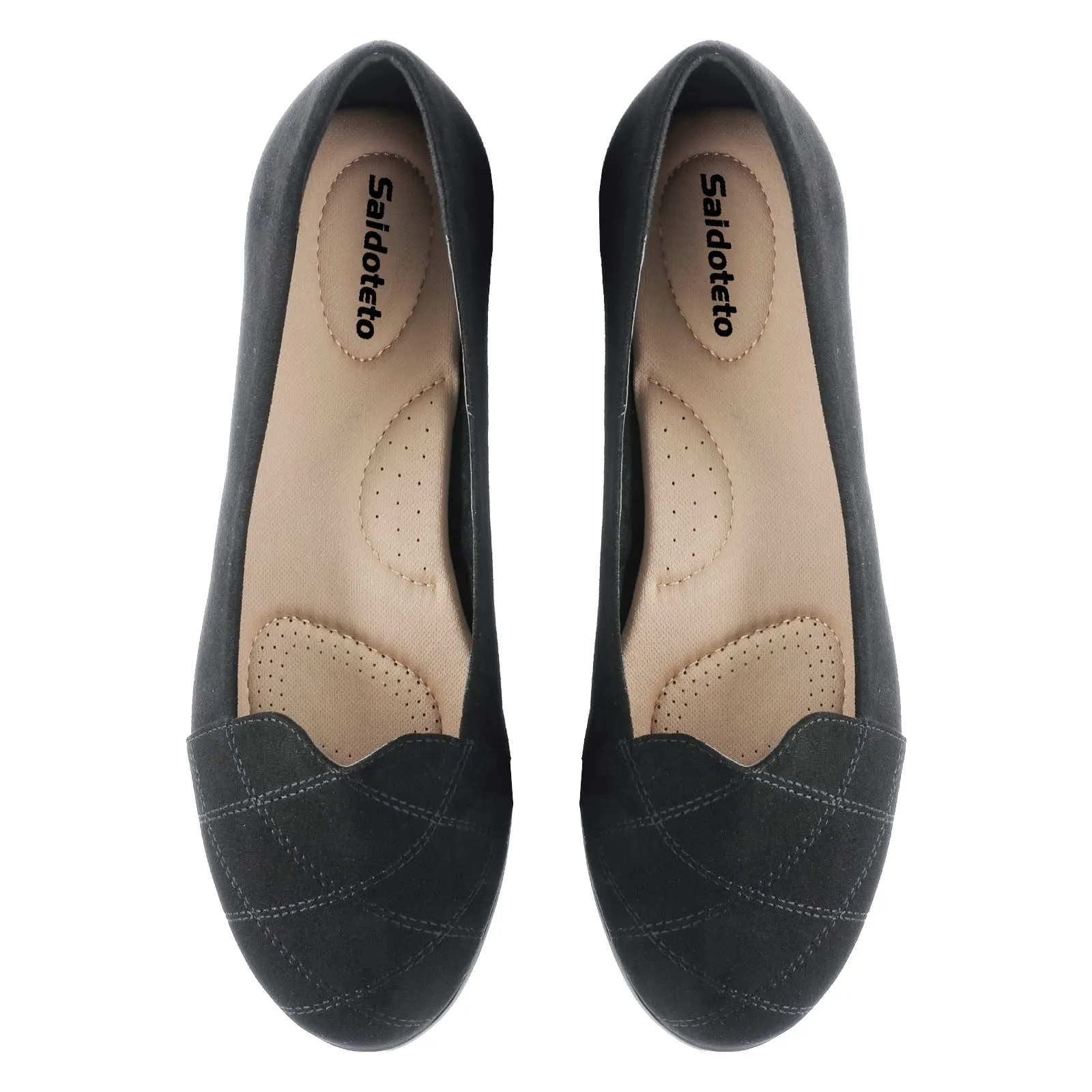 Saidoteto Women's Flats Dress Shoes Pointed Toe Comfortable Ballet Flat Dressy Shoes. Black Size 7.5 W220408