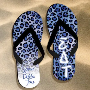 Sigma Delta Tau Cheetah Print Flip Flops - SBL100 - SUB