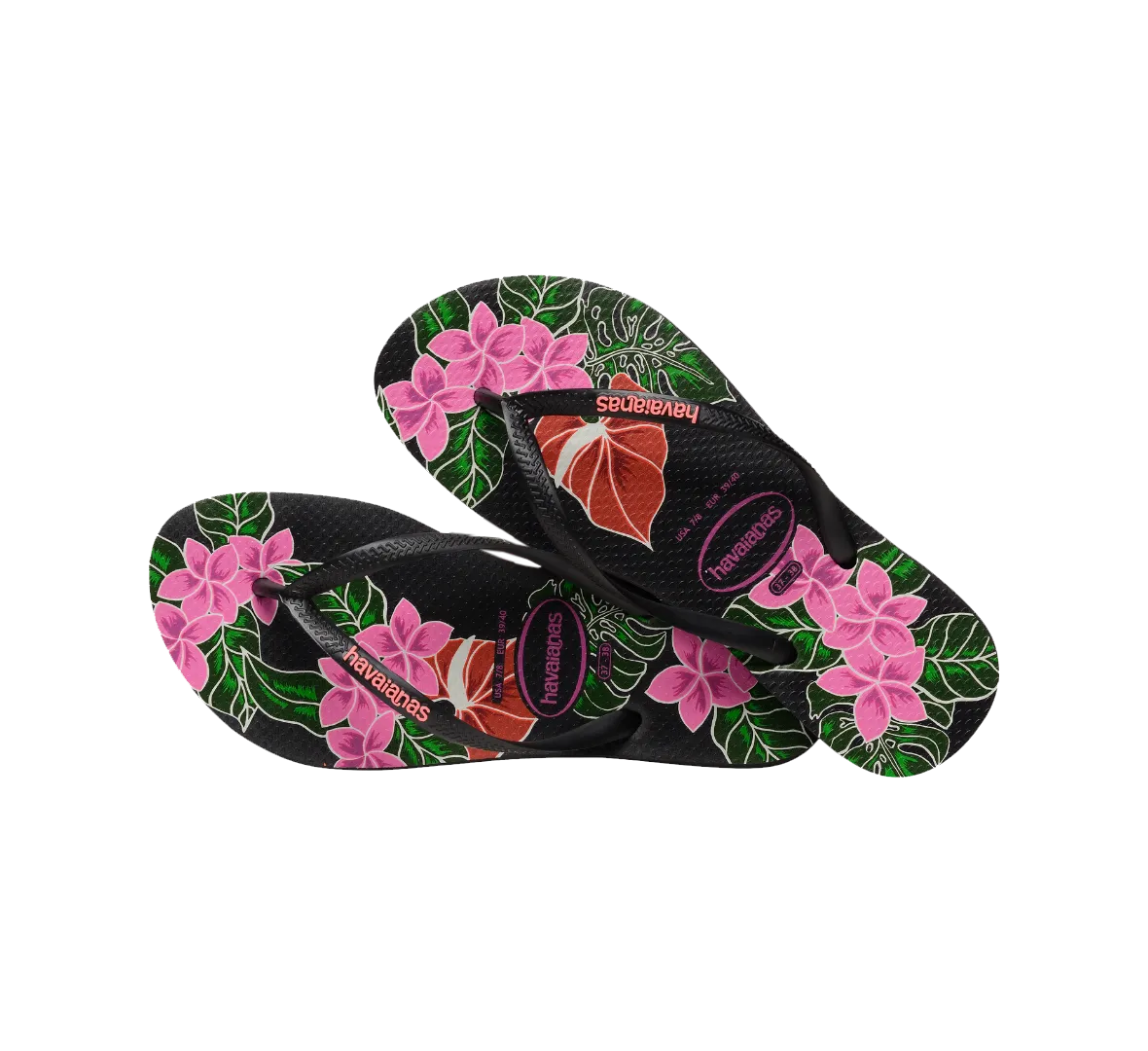 Slim Floral Flip Flops