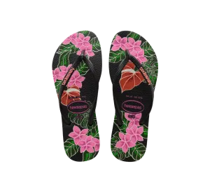 Slim Floral Flip Flops