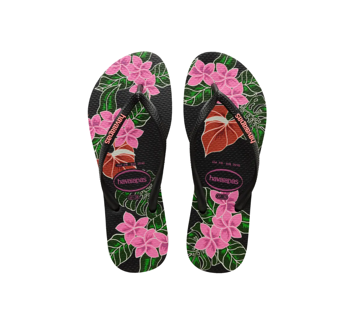 Slim Floral Flip Flops