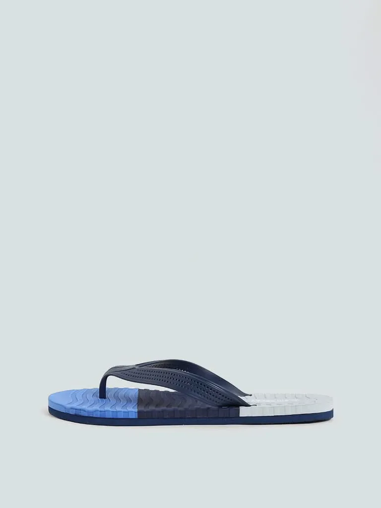 SOLEPLAY Navy Blue Color Block Flip Flop