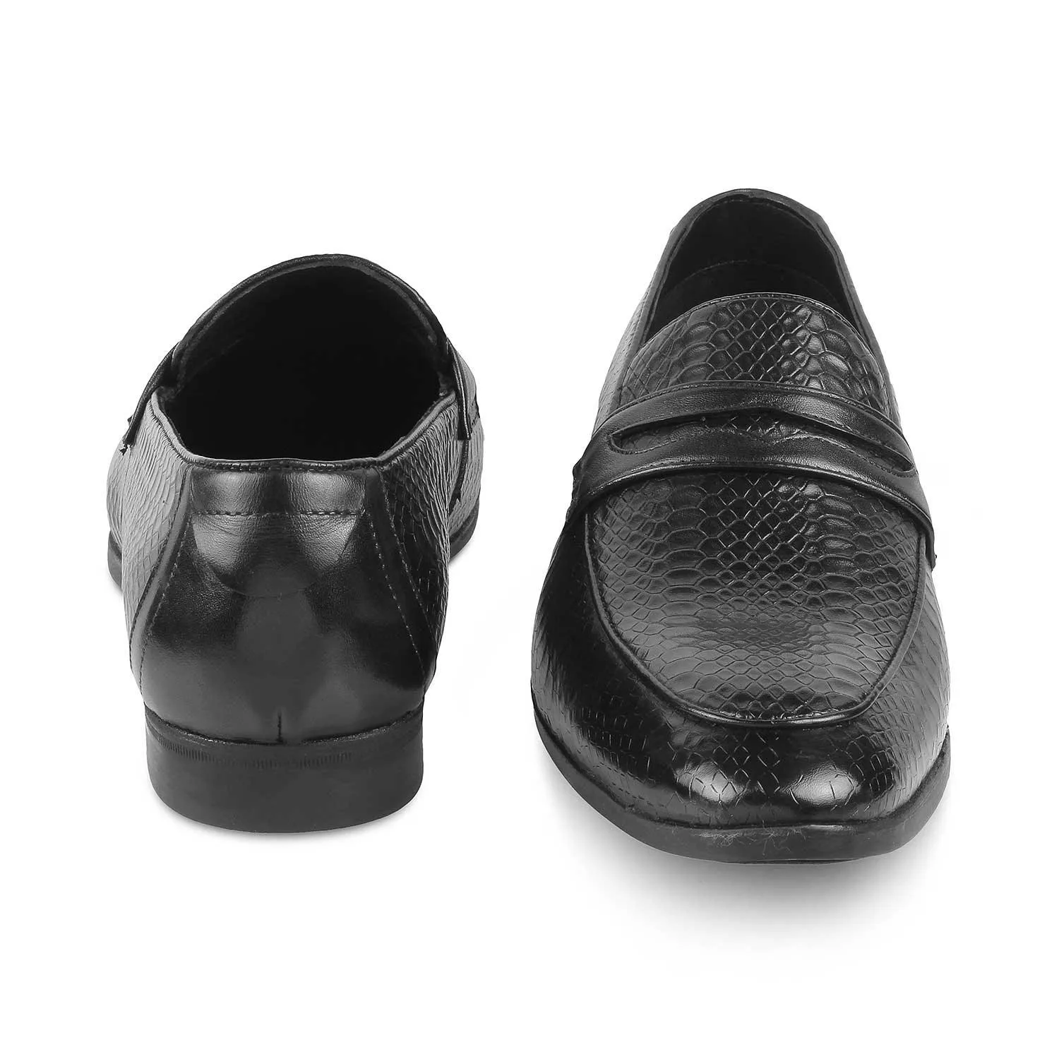 The Rosnake Black Men's Leather Loafers Tresmode