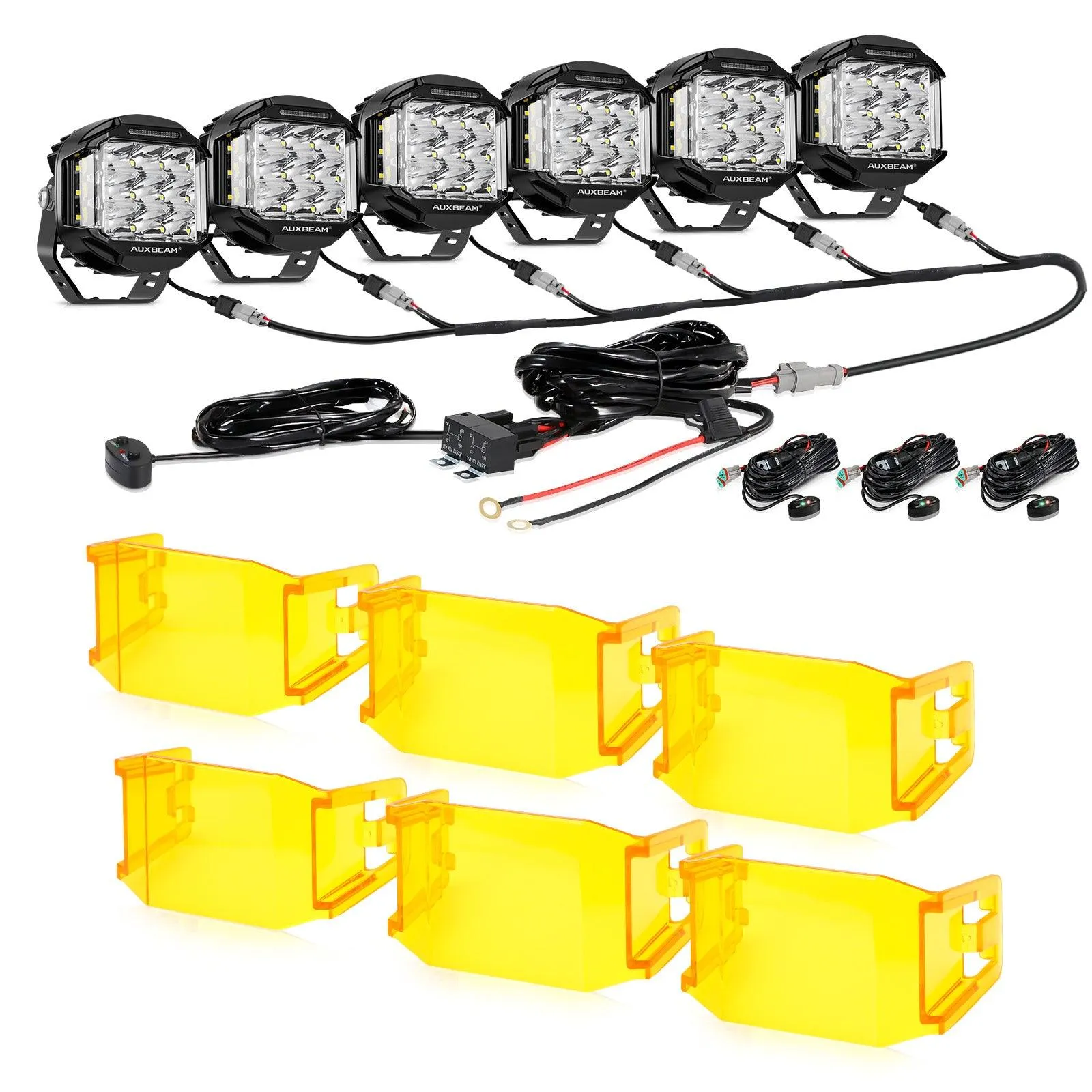 V-MAX Series | 5 Inch 168W 16440LM Combo Beam Side Shooter LED Round Pod Lights with Amber DRL