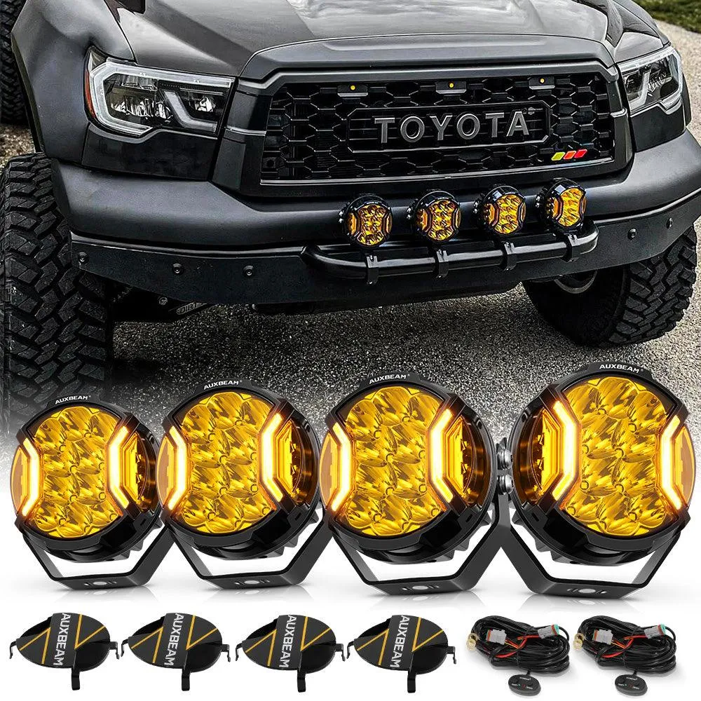V-ULTRA Series | 5 Inch 172W LED Side Shooter Amber Pod Lights with Amber DRL