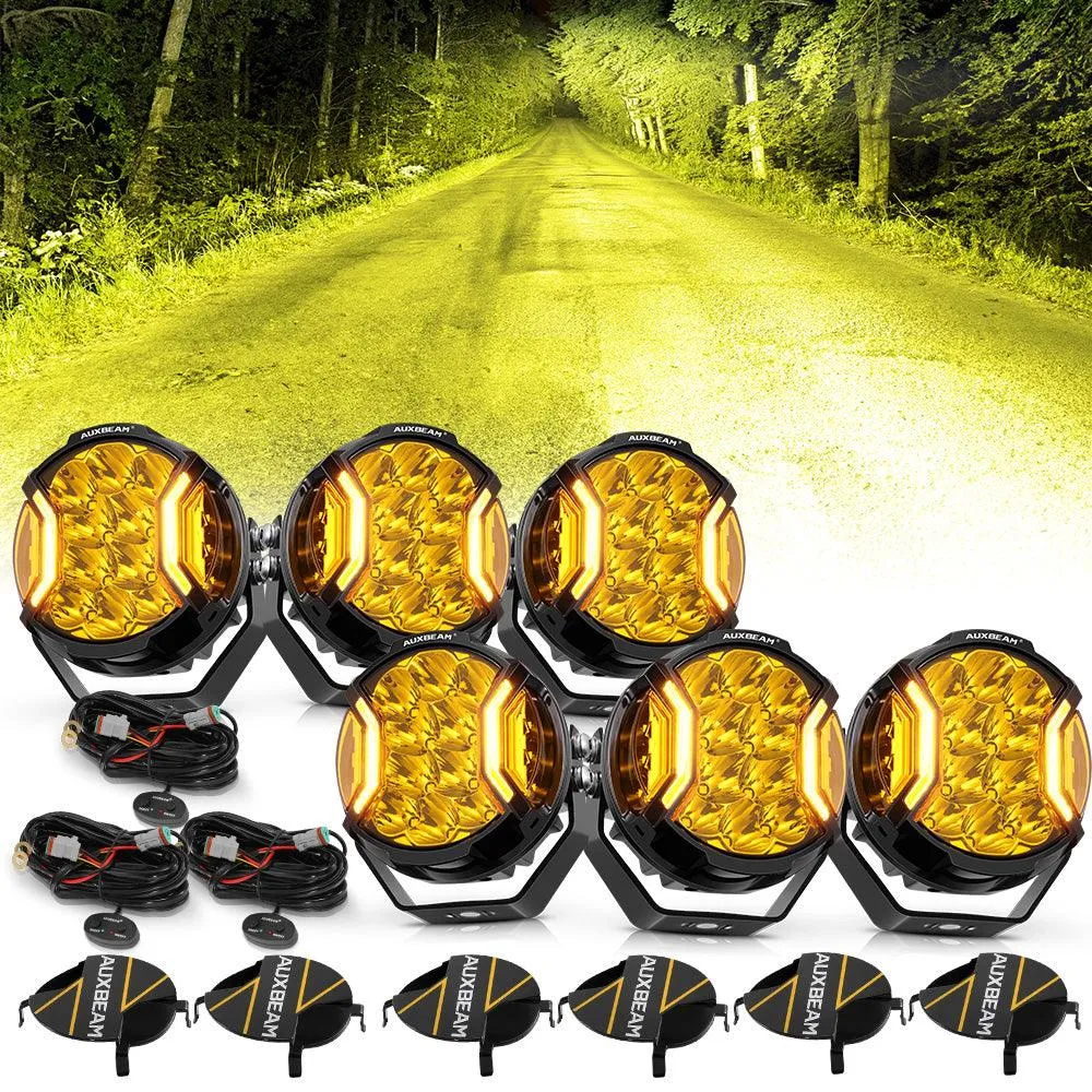 V-ULTRA Series | 5 Inch 172W LED Side Shooter Amber Pod Lights with Amber DRL