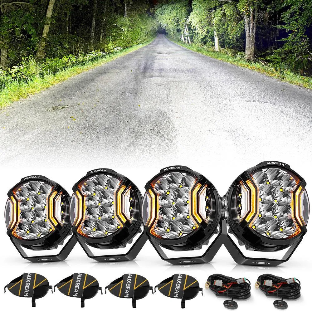 V-ULTRA Series | 5 Inch 172W LED Side Shooter White Pod Lights with Amber DRL