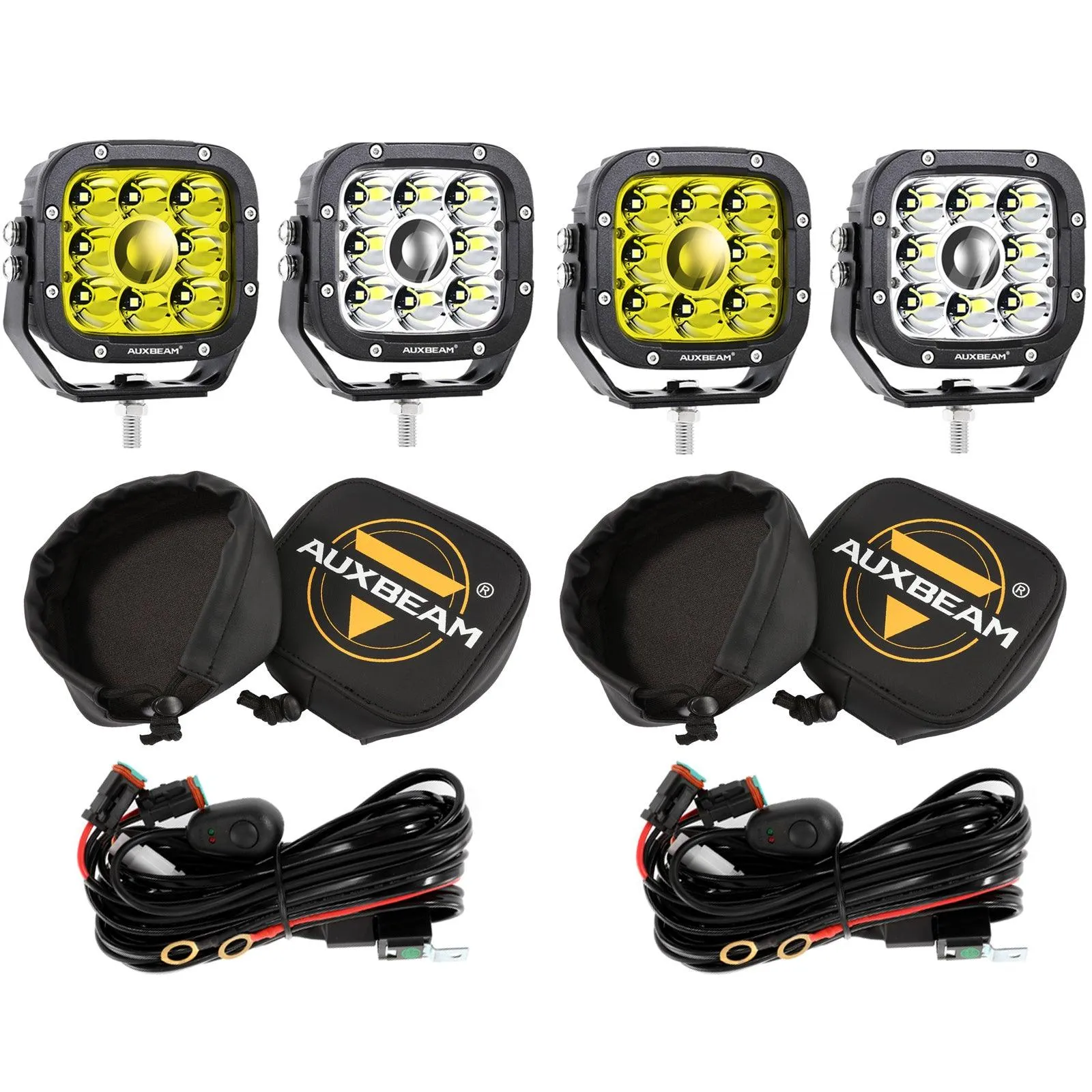XP-ULTRA Series 5 Inch 110W 11000LM White/Amber LED Driving Lights Pods Light