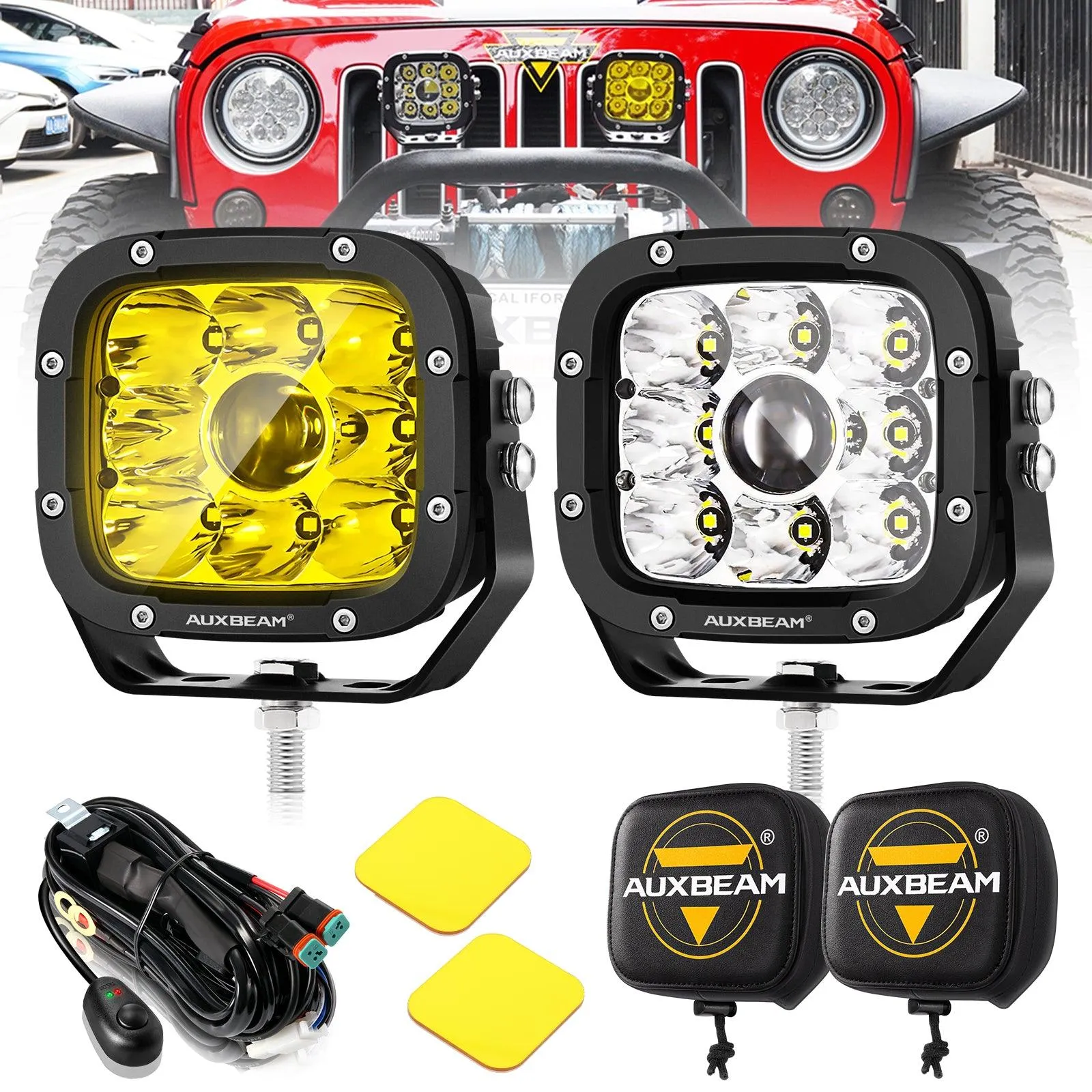 XP-ULTRA Series 5 Inch 110W 11000LM White/Amber LED Driving Lights Pods Light