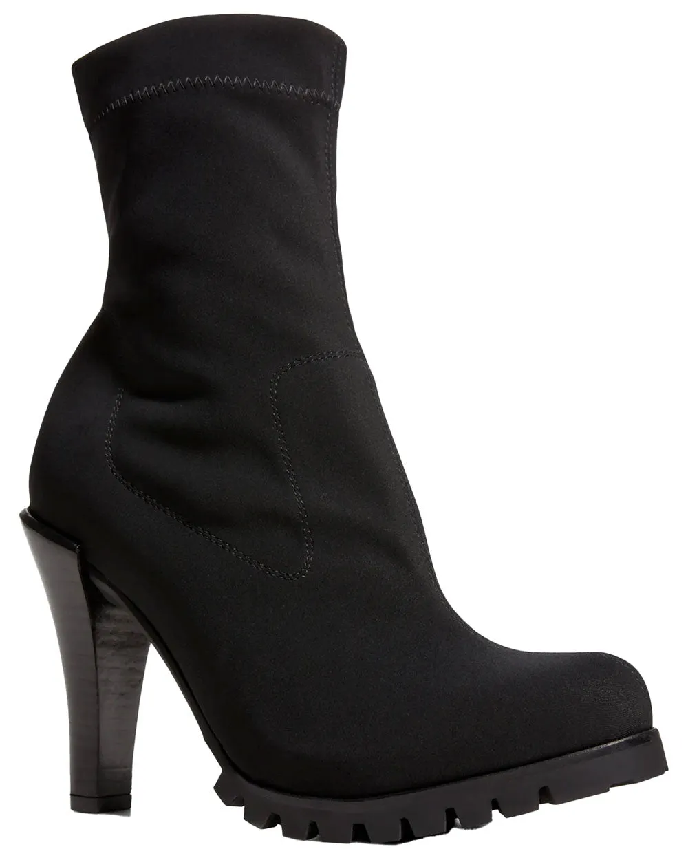 Yukiko Heeled Sock Bootie in Black