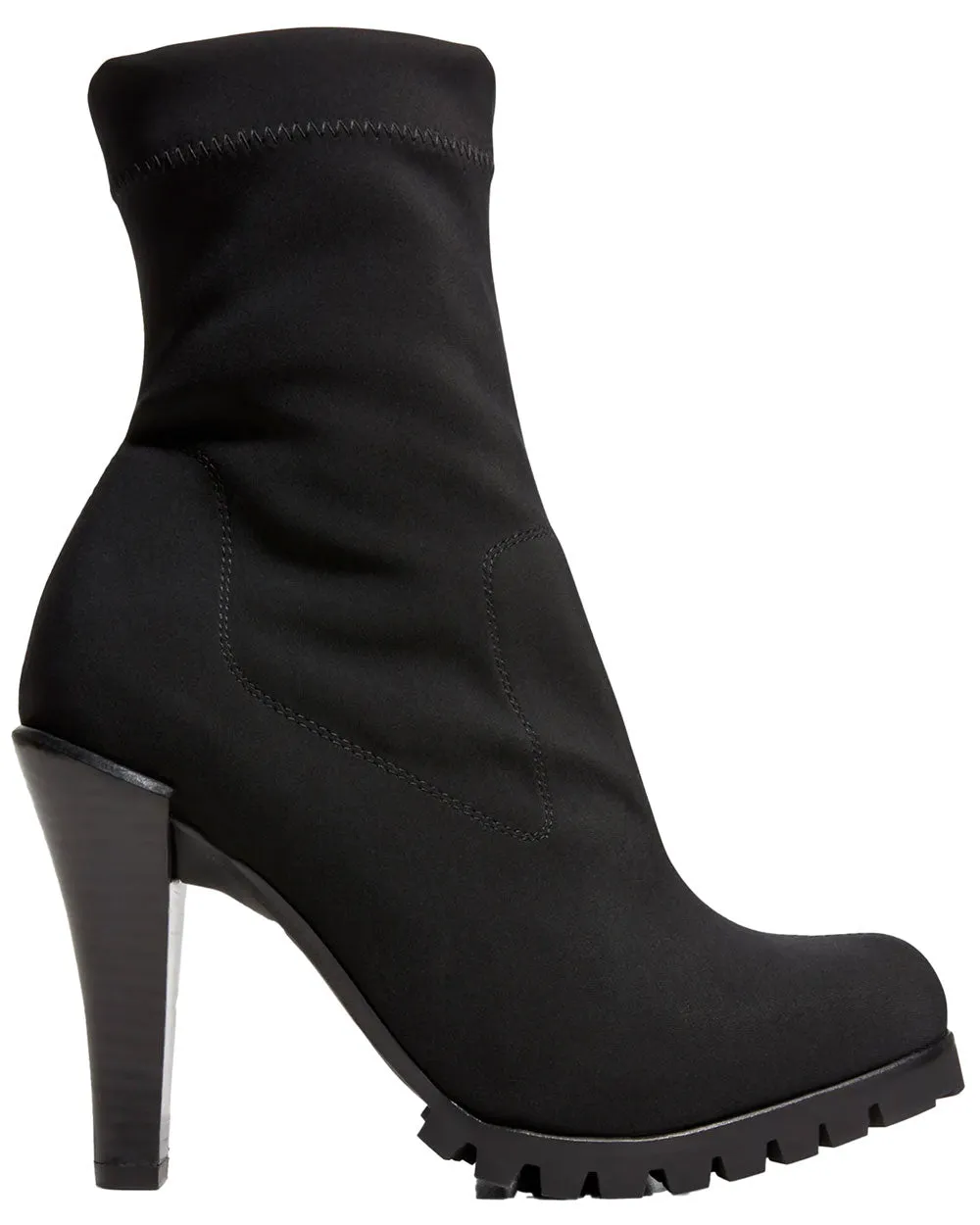 Yukiko Heeled Sock Bootie in Black