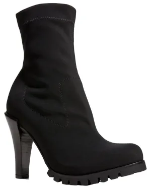 Yukiko Heeled Sock Bootie in Black